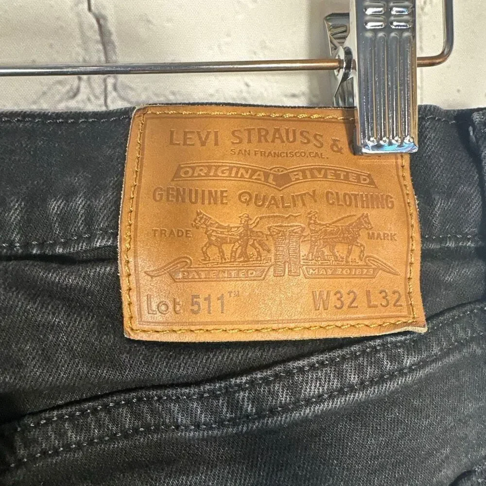 Levi’s 511 Jeans Mens 32 Black Slim Fit‎ Denim Premium San Francisco Stretch
